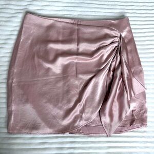Express | Satin Side Drape Mini Skirt